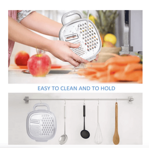 Chefline Multi Slicer31 - Sc09 Cheese Grater Citrus Lemon Zester with Food Storage Container & Lid - Perfect For Hard Parmesan Or Soft Cheddar Cheeses, Ginger, Vegetables, Butter, Chocolate & Nutmeg,F54820 - Image 2